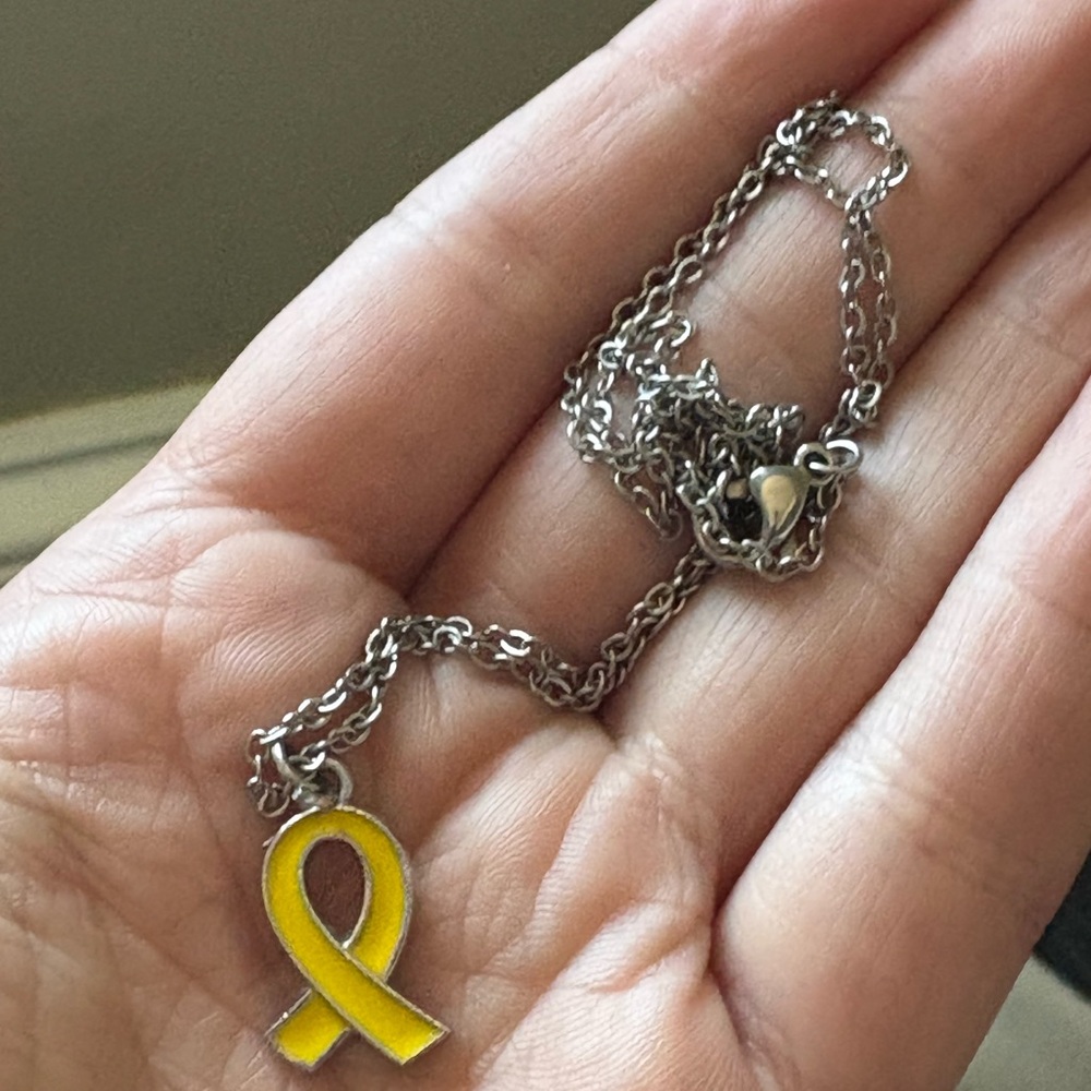 Yellow Ribbon Pendant Necklace